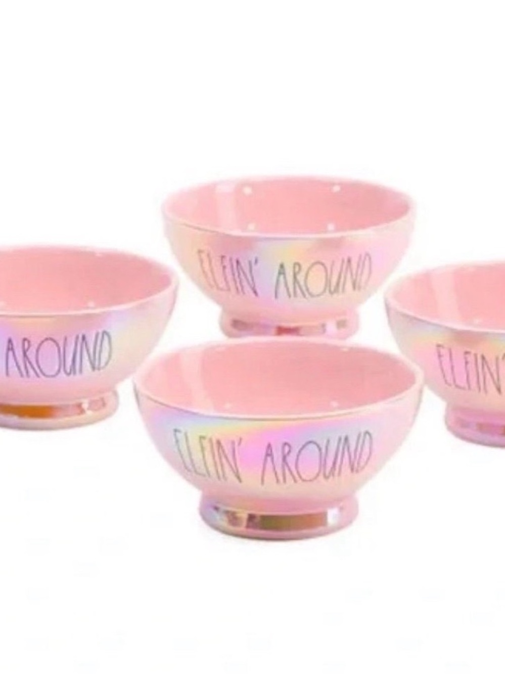Rae Dunn Pink 'Felin' Around' Ceramic Bowl Set